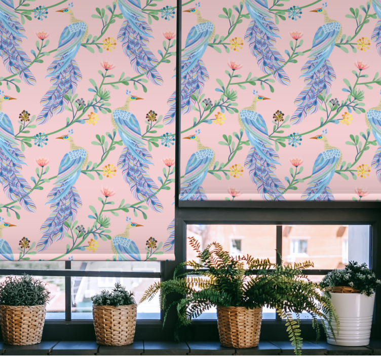 Rollo Fenster Blumen tropisches vogeldesign - TenStickers