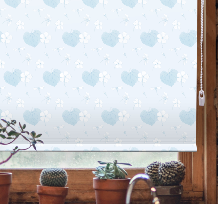 Rollo Fenster Blumen zarte blumenherzen - TenStickers