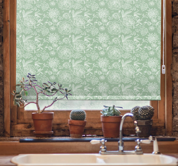 Rollo Fenster Blumen zarte pflanzenelemente - TenStickers