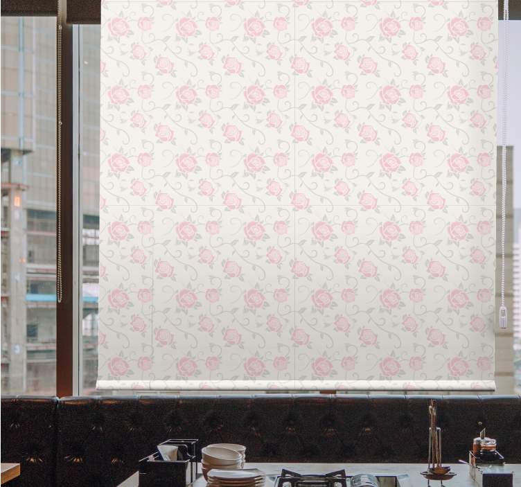Rollo Fenster Blumen zarte rosa rosen - TenStickers