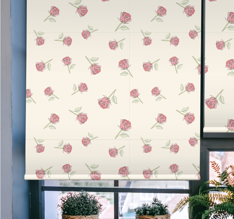 Rollo Fenster Blumen zartes rosenmotiv - TenStickers