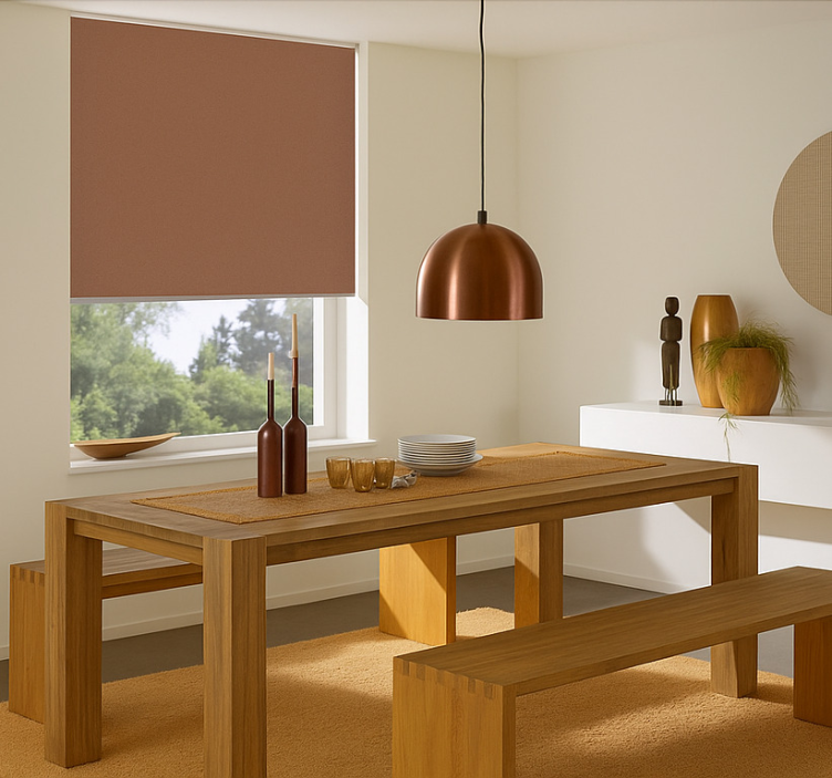 Rollo Fenster Esszimmer kühles taupe - TenStickers