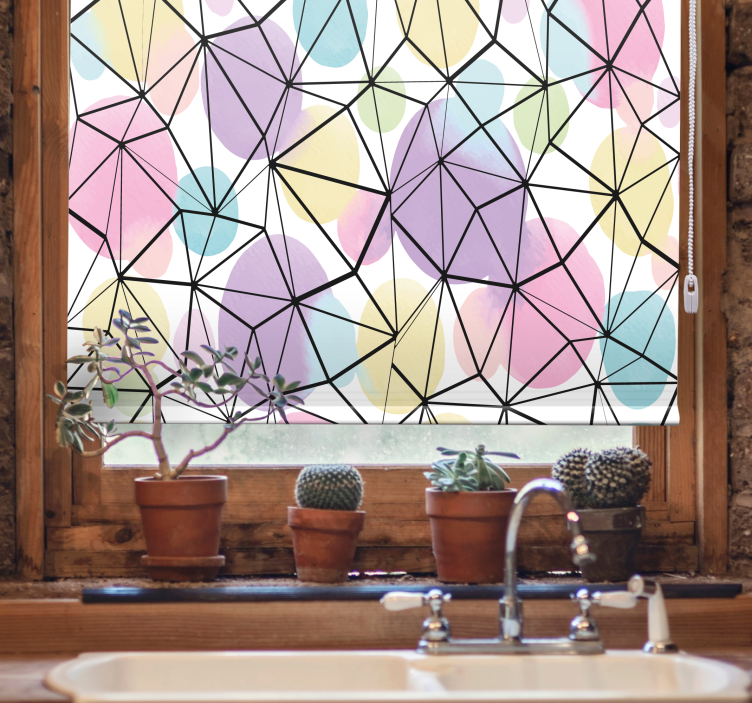 Rollo Fenster originell geometrische pastellformen - TenStickers