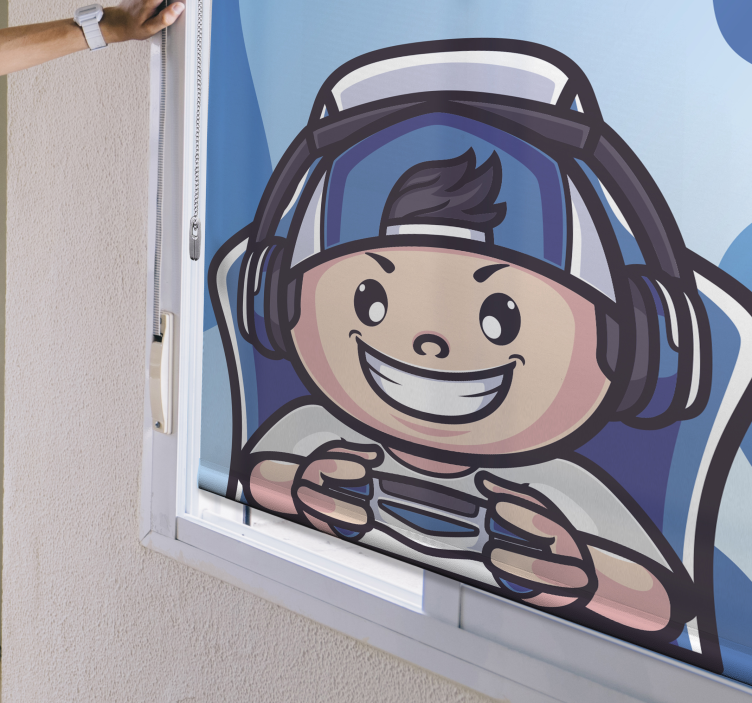 Rollo Fenster Gamer fröhlicher charakter - TenStickers