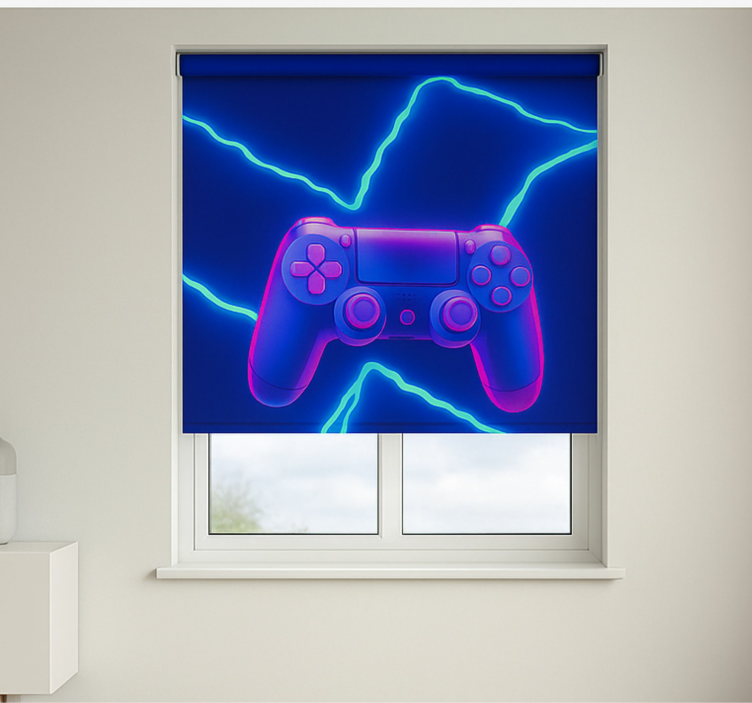 Rollo Fenster Gamer 3d-neon-x-controller - TenStickers