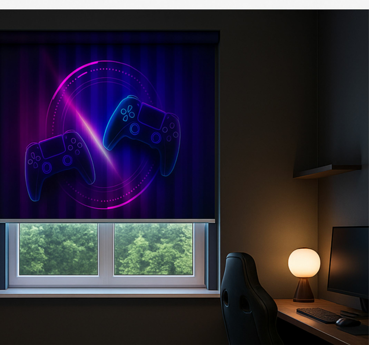 Rollo Fenster Gamer neon clash-gamecontroller - TenStickers