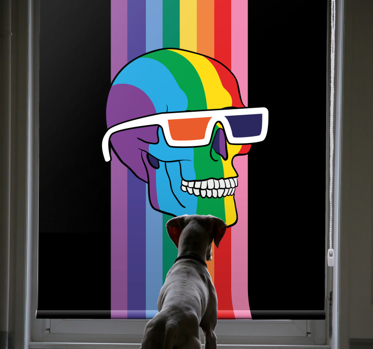 Rollo Fenster Gamer regenbogen-totenkopf-sonnenbrille - TenStickers