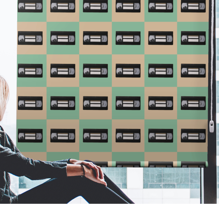 Mehr Vintage Rollo Fenster retro-bandmuster - TenStickers