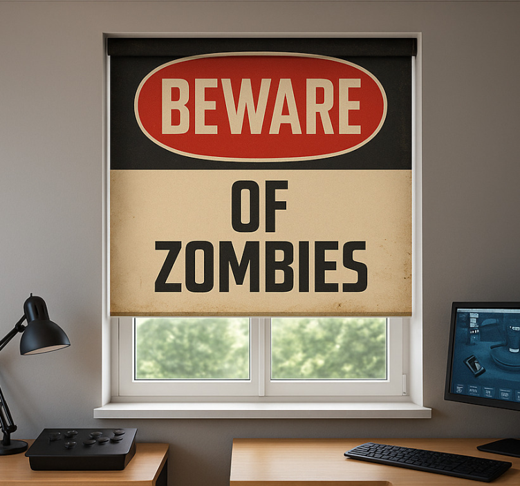 Rollo Fenster Gamer vorsicht vor zombies - TenStickers