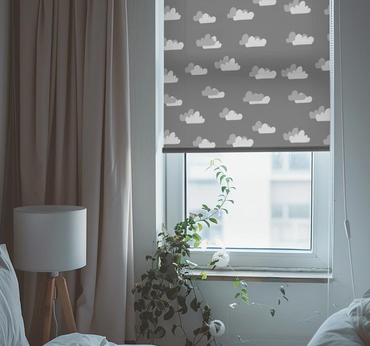 Rollo Fenster grau cumulus-wolkenmuster - TenStickers