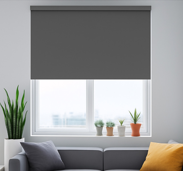 Rollo Fenster grau schlichte elegante farbe - TenStickers