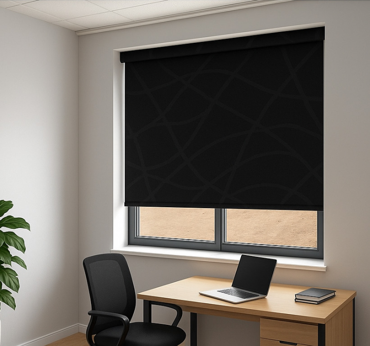 Rollo fenster home office beruhigendes schwarz - TenStickers