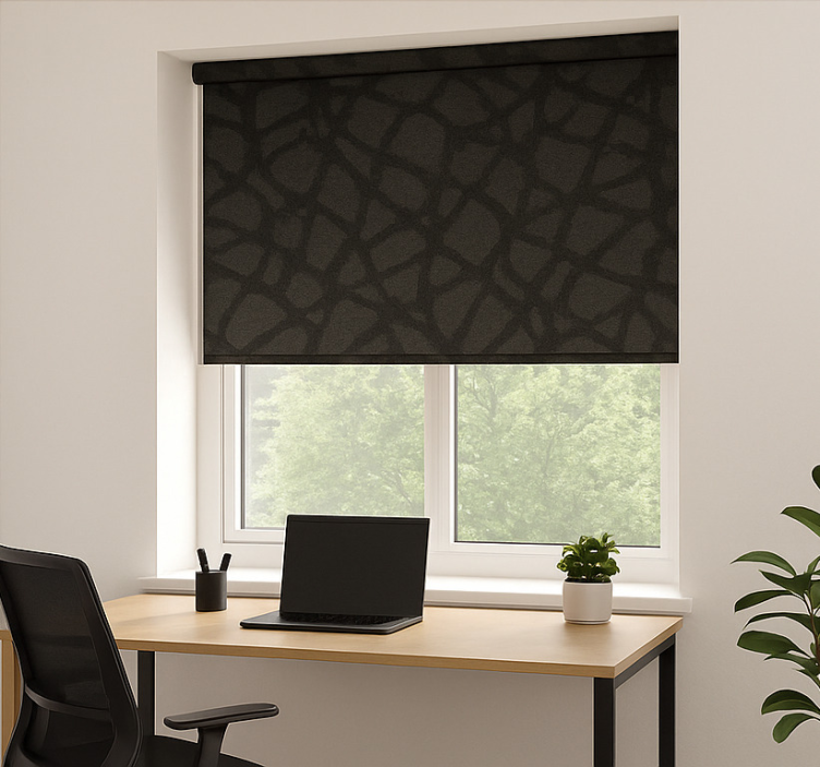 Rollo fenster home office halbtransparent schwarz/grau - TenStickers