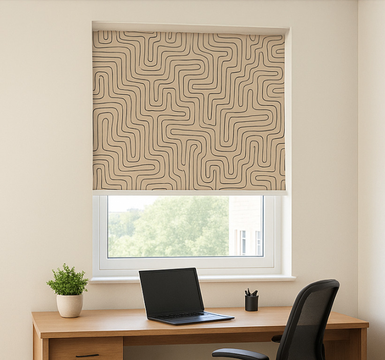 Rollo fenster home office in beruhigendem beige - TenStickers