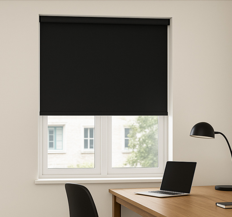 Rollo fenster home office in trendigem basic schwarz - TenStickers