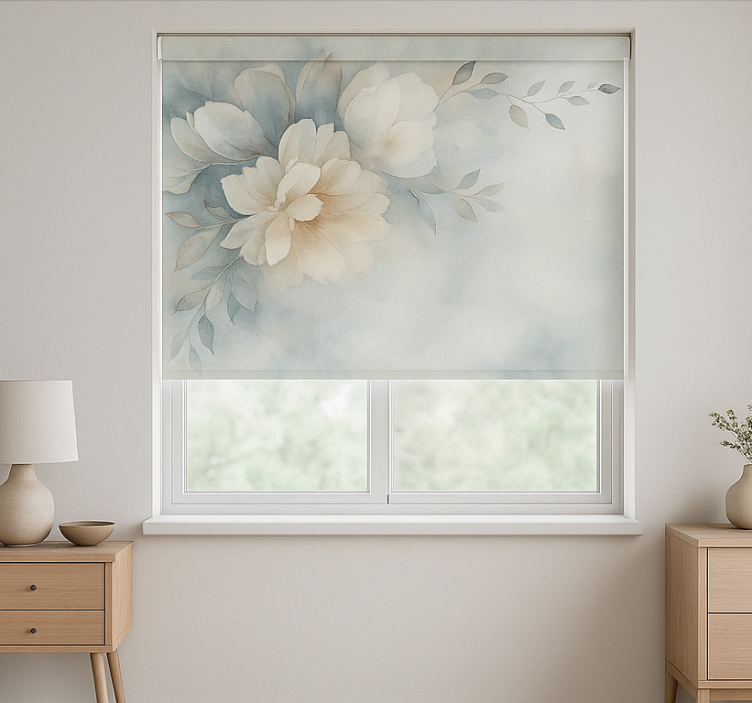 Rollo Fenster Jugendzimmer aquarell gracy blumen - TenStickers