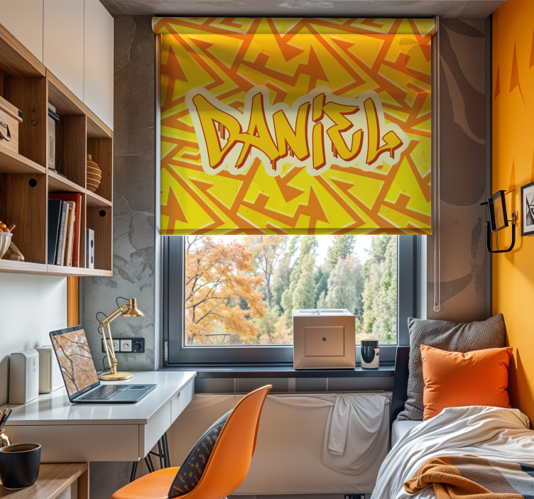 Rollo Fenster Jugendzimmer urbaner Stil - TenStickers