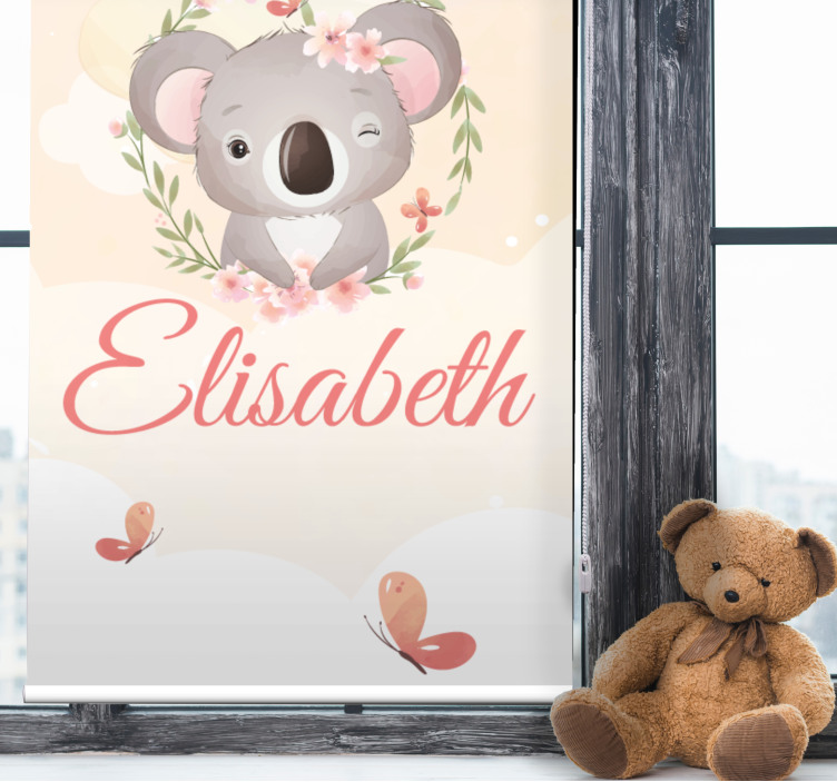 Rollo Fenster Kinderzimmer baby-koala mit namen - TenStickers