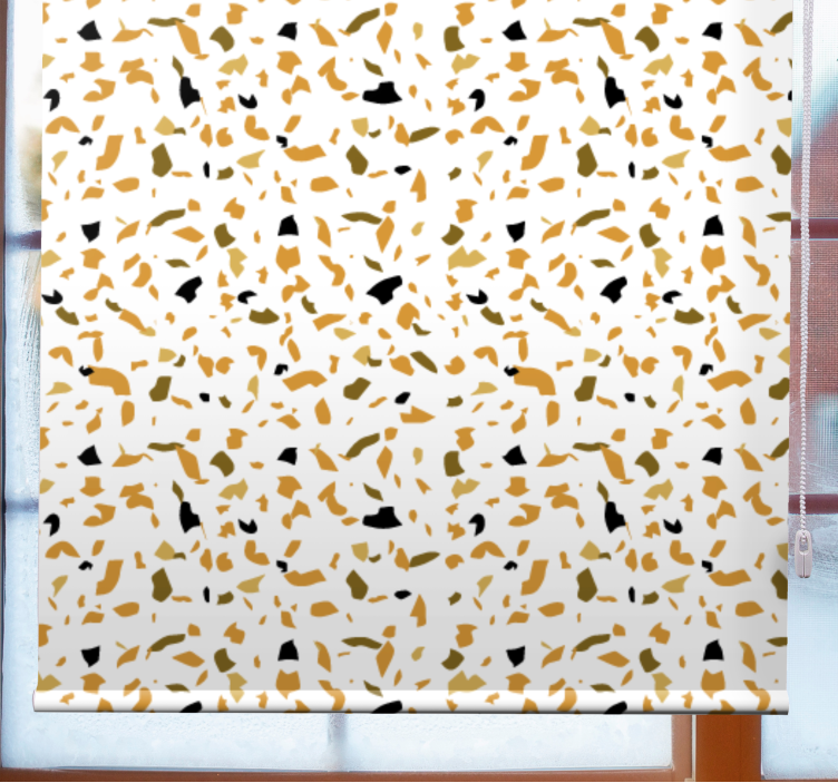 Rollo Fenster Muster brauner und beiger terrazzo - TenStickers
