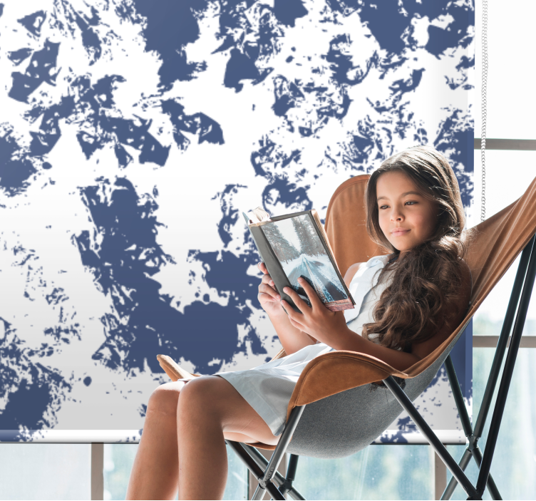 Rollo fenster muster abstraktes blaues muster - TenStickers