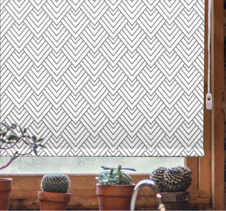 Rollo Fenster Badezimmer graues chevron-design - TenStickers