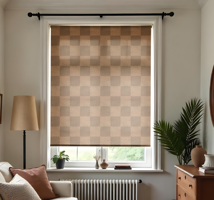 Rollo Fenster Wohnzimmer jutequadrate motiv - TenStickers