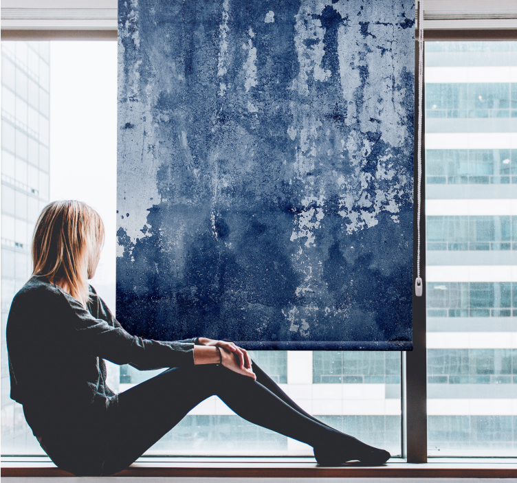 Rollo Fenster Muster verwitterte blaue oberfläche - TenStickers