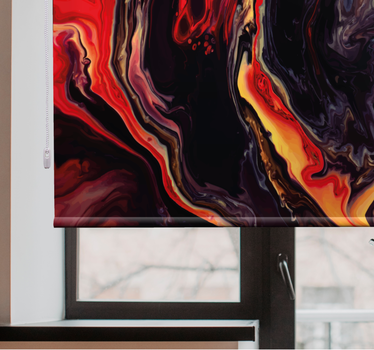 Rollo Fenster Muster wirbelndes rot und schwarz - TenStickers