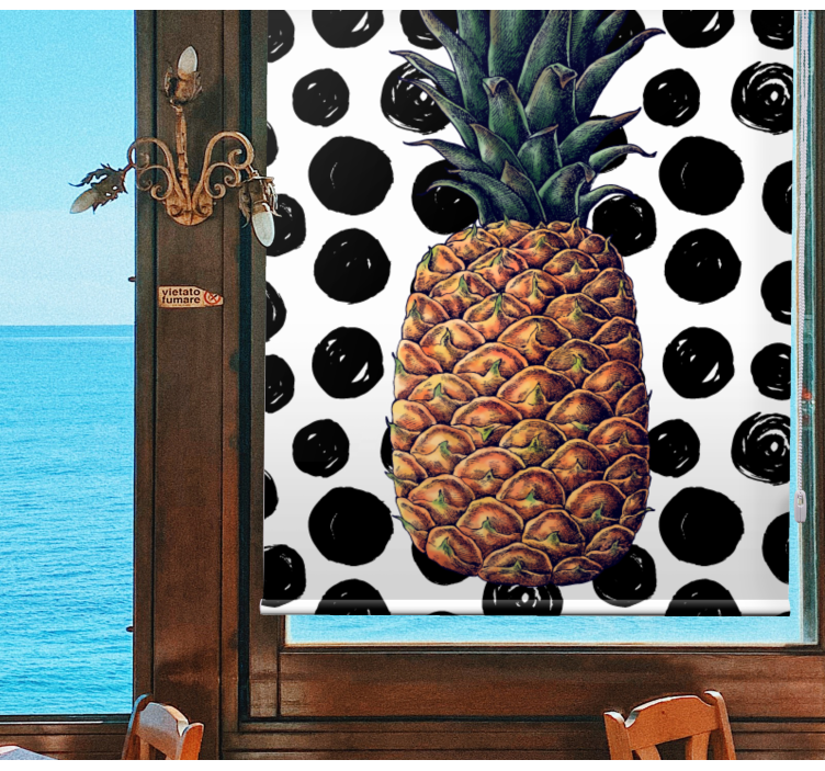 Rollo Fenster Obst ananas mit punkten - TenStickers