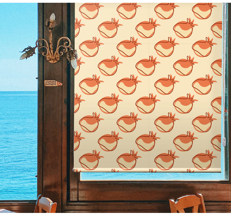 Rollo Fenster Obst beiges gemüsemuster - TenStickers