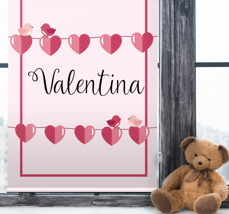 Rollo Fenster Jugendzimmer liebe herzen und namen - TenStickers