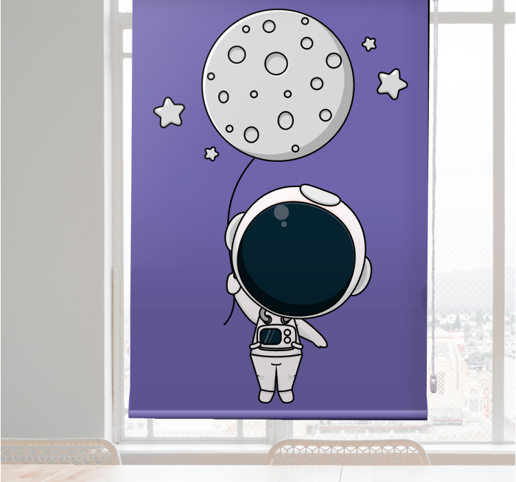 Rollo Fenster Spaß astronaut der mond hält - TenStickers