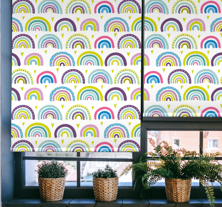Rollo Fenster Spaß buntes regenbogenmuster - TenStickers