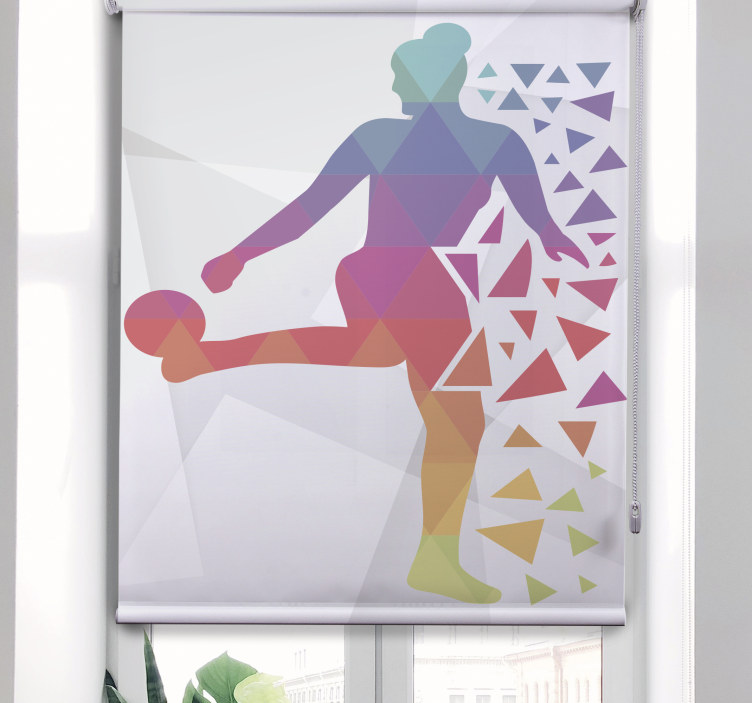 Rollo Fenster Sport geometrischer fußballspieler - TenStickers