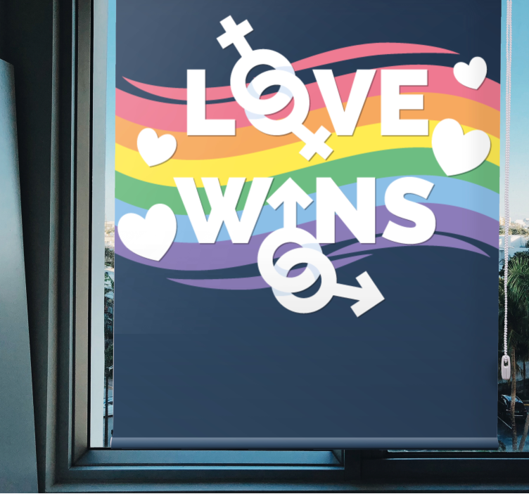 Rollo fenster spruch liebe gewinnt botschaft - TenStickers