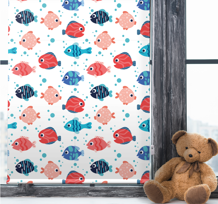 Rollo Fenster Tiere buntes fischmuster - TenStickers