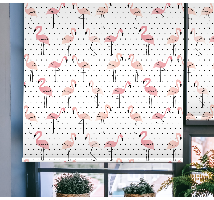 Rollo Fenster Tiere flamingo-muster - TenStickers