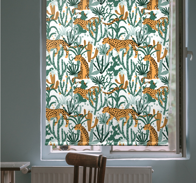 Rollo Fenster Tiere safari flora fauna - TenStickers