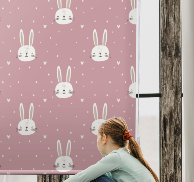 Rollo Fenster Kinderzimmer baby-hasengesichter - TenStickers