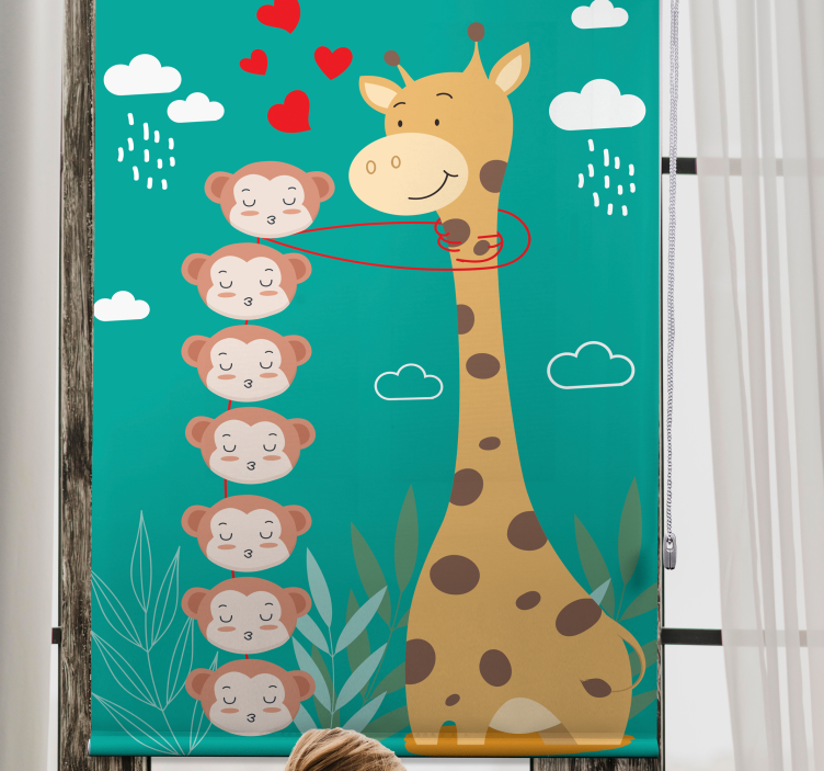 Rollo Fenster weitere Tiere giraffe affe liebe - TenStickers