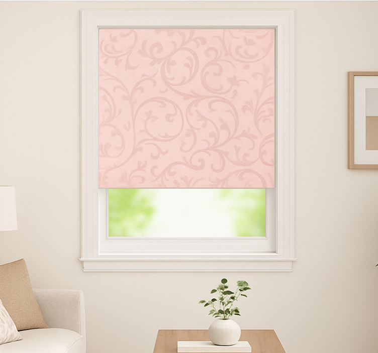 Rollo Fenster Wohnzimmer elegante damast-schnörkel - TenStickers