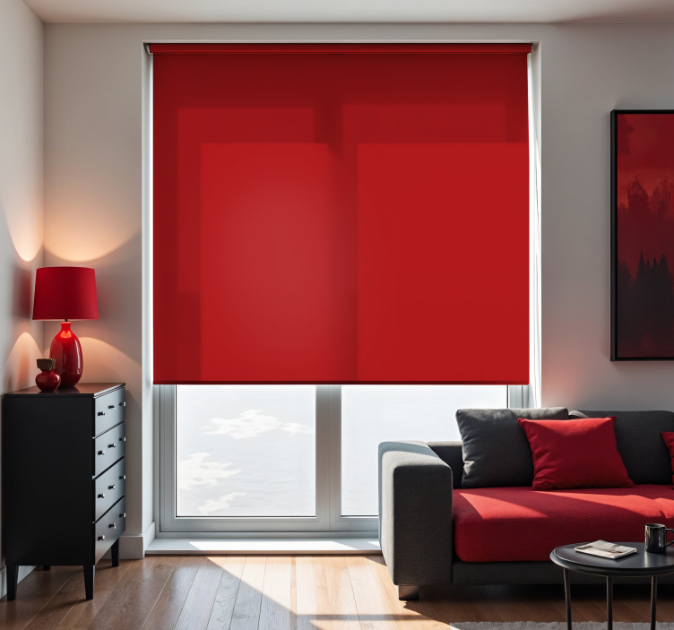 Rollo Fenster Wohnzimmer leuchtendes rot - TenStickers