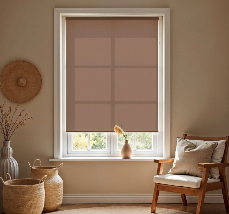 Rollo Fenster Wohnzimmer mocha mousse - TenStickers