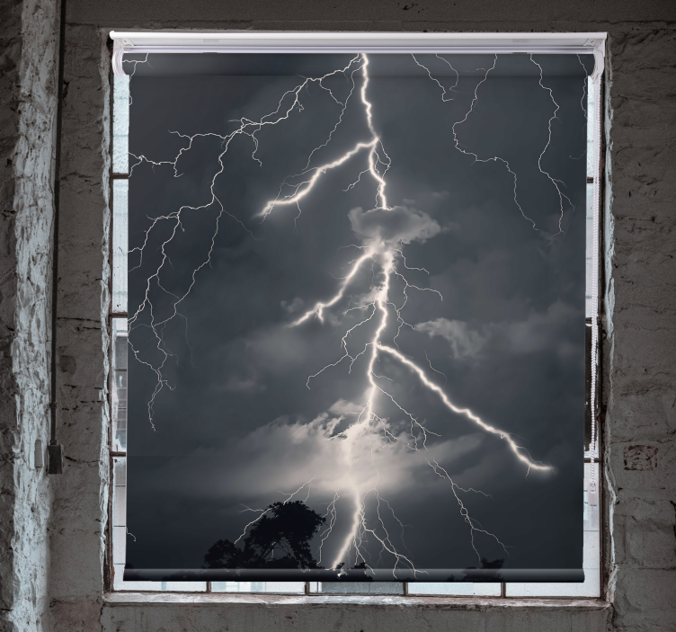 Rollo Fenster Wolken beeindruckendes blitzlicht - TenStickers
