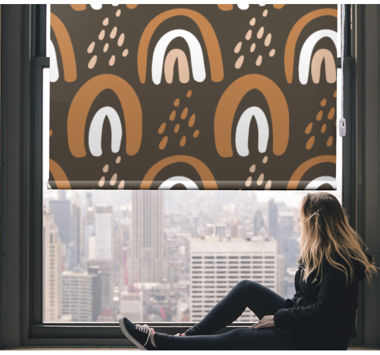 Rollo Fenster Kinderzimmer gemalte erdige regenbögen - TenStickers