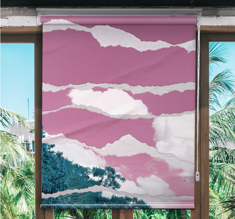 Rollo Fenster Wolken wolkiger rosa horizont - TenStickers