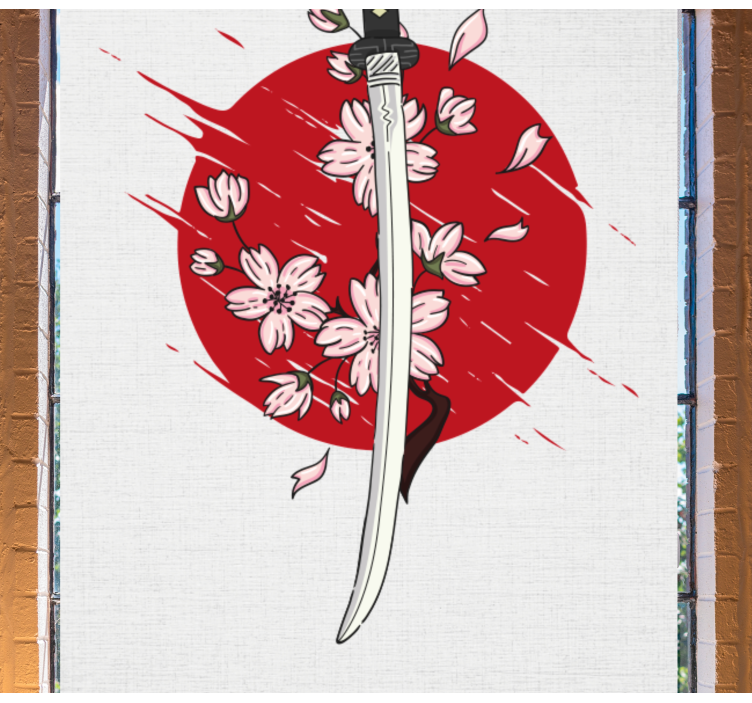 Origineller Rollo Japanisches schwert und sakura - TenStickers