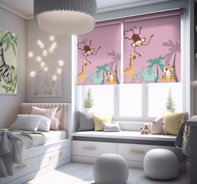 Rollo mit Tieren "boho" kinderdschungel - TenStickers