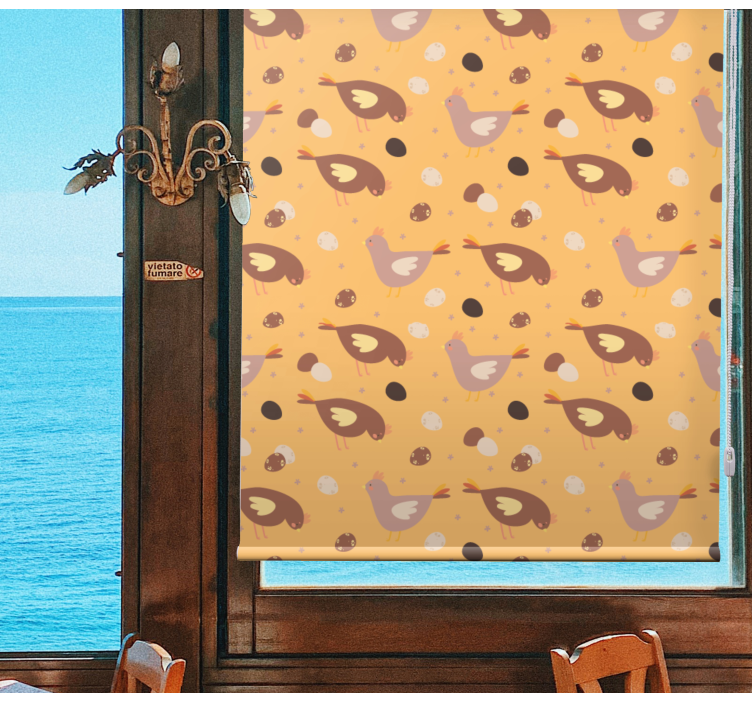 Rollo mit Tieren Orangefarbenes kükenmuster - TenStickers