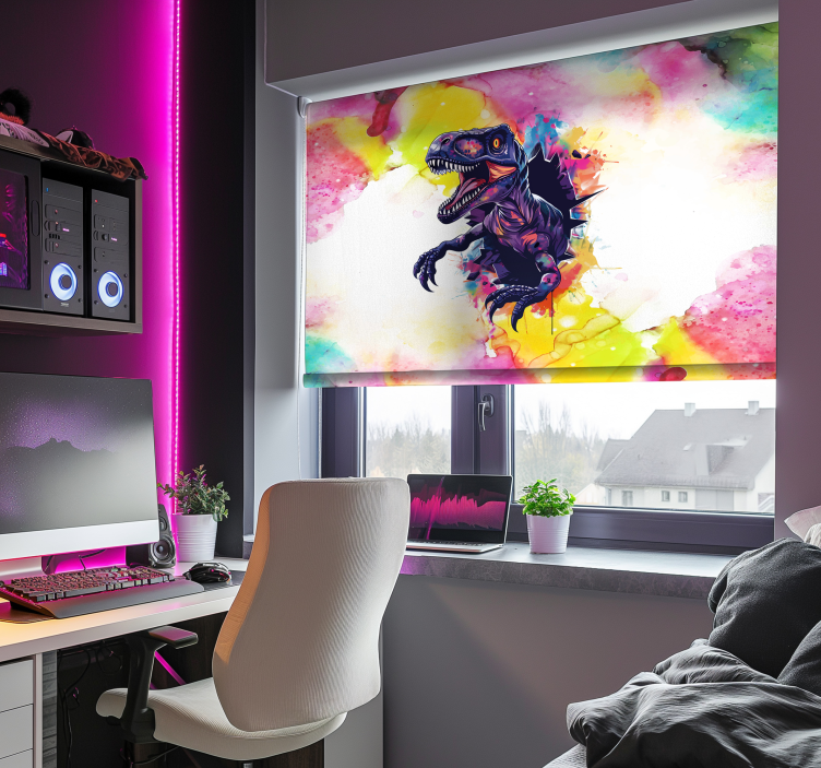 Dinosaurier Rollos gesättigte farben velociraptor - TenStickers